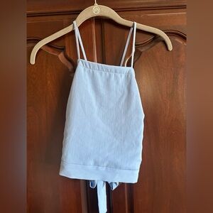 Light Blue Strappy Top Backless